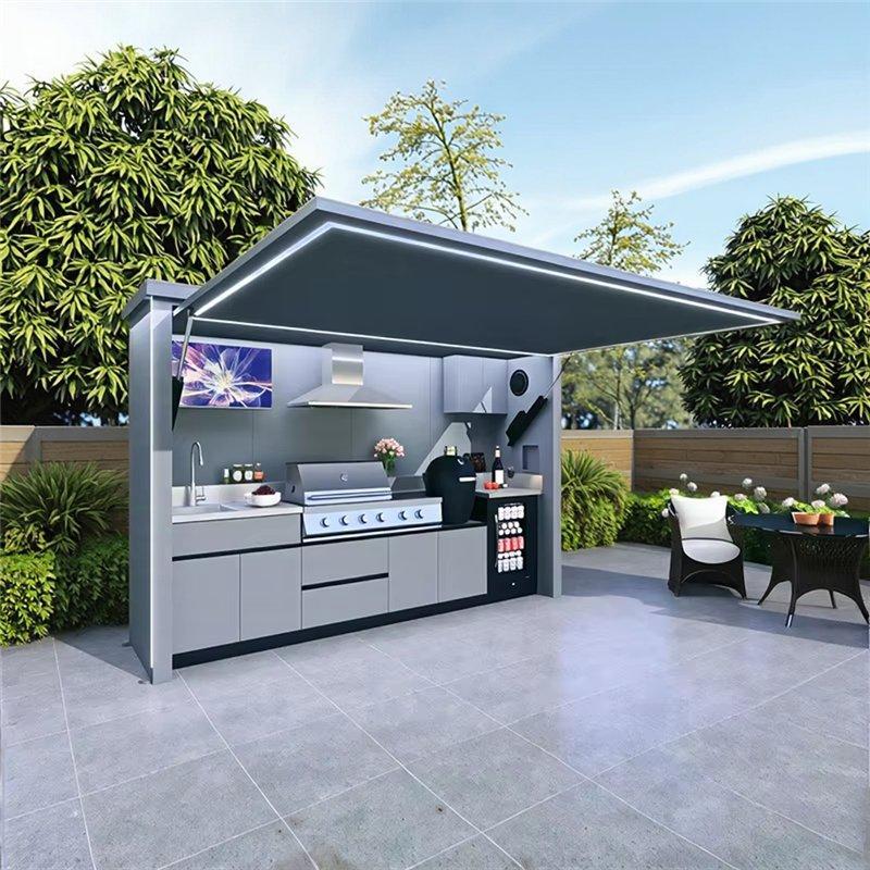 Мобильная кухня с раковиной и холодильником для улицы (арт. 26-1090385)