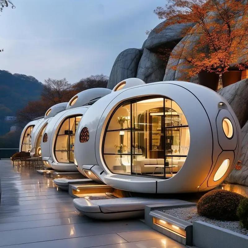 Модульный мобильный дом из стали для курорта Apple Cabin (арт. 26-1090389)