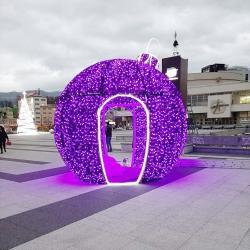 Украшение уличное светодиодное 3D-сфера Рождественский шар (арт. 26-1090431)