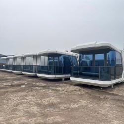 Модульный дом из стекла с мебелью, готовый контейнер (арт. 26-1090463)