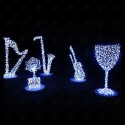 Скульптура из металла "Рождественская Скрипка" для декора (арт. 26-1090467)