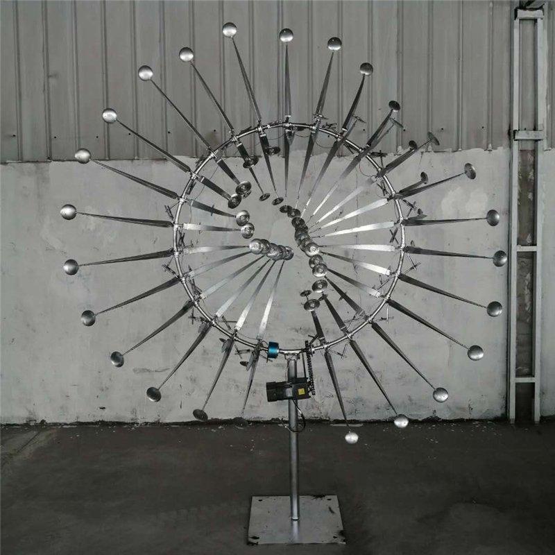 Вертушка садовая металлическая спираль с листьями (арт. 26-1090486)