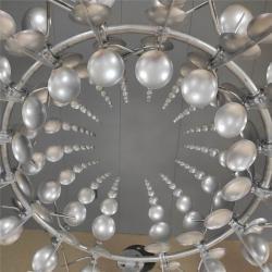 Вертушка садовая металлическая спираль с листьями (арт. 26-1090486)