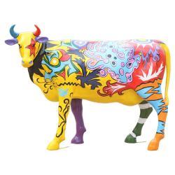 Статуя коровы из стеклопластика разноцветная, ручная работа (арт. 26-1090539)