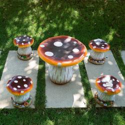 Комплект мебели для улицы Грибок стол 4 стула детский (арт. 26-1090572)