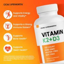 Витамины D3 K2 10,000 IU 120 мкг для костей и сердца (арт. 26-1002187)