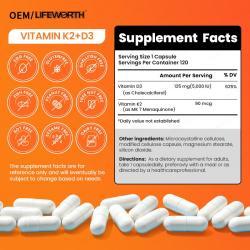 Витамины D3 K2 10,000 IU 120 мкг для костей и сердца (арт. 26-1002187)