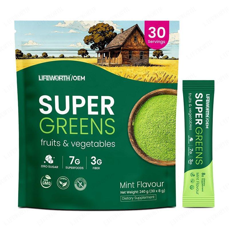 Порошок суперфуд с зеленью, фруктами и пробиотиками (арт. 26-1002195)