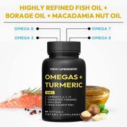 Капсулы омега 3 6 9 с куркумой для мозга и суставов (арт. 26-1002215)