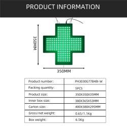 Дисплей крест LED зеленый 35x35 см для рекламы (арт. 26-2002207)