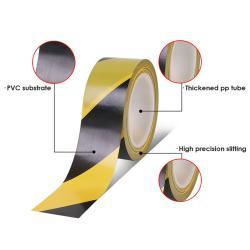 Лента напольная ПВХ желто-черная водостойкая для разметки (арт. 26-1902002)