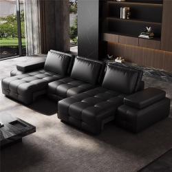 Диван-кровать угловой электрический кожаный для гостиной (арт. 26-2102002)