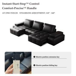 Диван-кровать угловой электрический кожаный для гостиной (арт. 26-2102002)