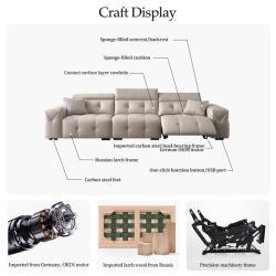 Диван-кровать кожаный электрический раскладной 3-местный (арт. 26-2102003)