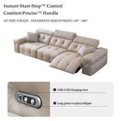 Диван-кровать кожаный электрический раскладной 3-местный (арт. 26-2102003)