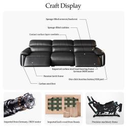 Диван-кровать кожаный модульный 3-местный для гостиной (арт. 26-2102005)