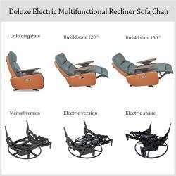 Кресло-реклайнер кожаное электрическое с массажем (арт. 26-2102007)