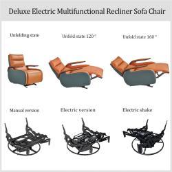 Кресло-реклайнер кожаное электрическое с USB и массажем (арт. 26-2102008)