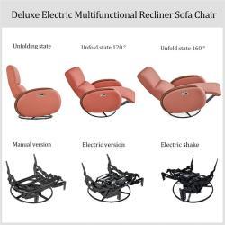 Кресло-реклайнер кожаное электрическое с массажем для гостиной (арт. 26-2102014)