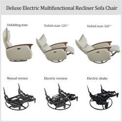 Кресло-реклайнер кожаное электрическое вращающееся (арт. 26-2102015)
