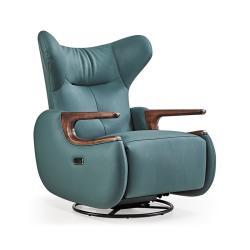 Кресло-реклайнер кожаное электрическое вращающееся (арт. 26-2102016)