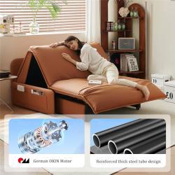 Диван-кровать электрический кожаный с пультом для гостиной (арт. 26-2102032)