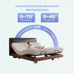 Кровать электрическая двуспальная с кожаной обивкой и регулируемой спинкой (арт. 26-2102050)