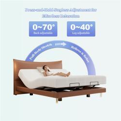 Кровать кожаная электрическая с пультом для спальни (арт. 26-2102052)