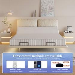 Кровать электрическая кожаная с подсветкой и регулировкой (арт. 26-2102057)