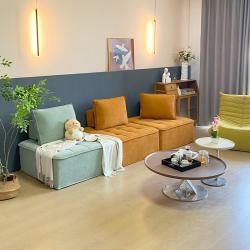 Диван модульный с компрессией и экокожей для квартиры (арт. 26-2102073)