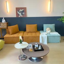 Диван модульный с компрессией и экокожей для квартиры (арт. 26-2102073)