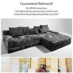 Диван угловой сжатый тканевый для гостиной (арт. 26-2102082)