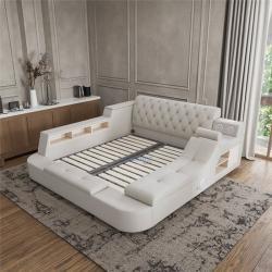 Кровать двуспальная кожаная 1.8м с массажем и хранением (арт. 26-1702085)