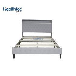 Кровать деревянная с обивкой велюр queen size для спальни (арт. 26-1702086)