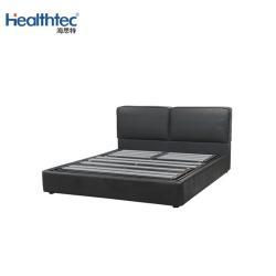 Кровать кожаная черная king size для спальни (арт. 26-1702102)