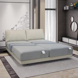 Кровать кожаная двуспальная king size с изголовьем (арт. 26-1702107)