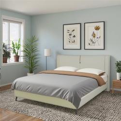 Кровать кожаная двуспальная для спальни (арт. 26-1702108)