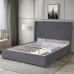 Кровать с мягкой обивкой и ящиками queen size для дома (арт. 26-1702125)