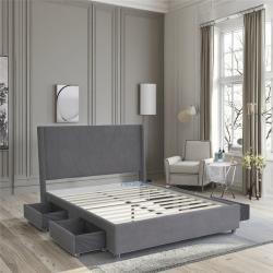 Кровать двуспальная с изголовьем и ящиками для спальни (арт. 26-1702129)