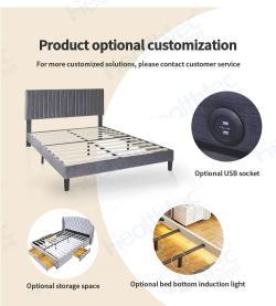 Кровать деревянная с металлической опорой для спальни (арт. 26-1702130)