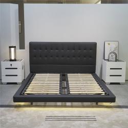 Кровать-диван с мягкой обивкой и LED подсветкой для дома (арт. 26-1702135)