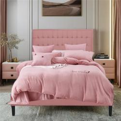 Кровать платформа розовая с изголовьем для спальни (арт. 26-1702136)