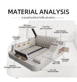 Кровать кожаная с массажем и хранилищем (арт. 26-1702137)