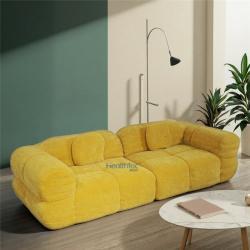 Диван трансформер желтый из сжатого поролона для пола (арт. 26-1702253)