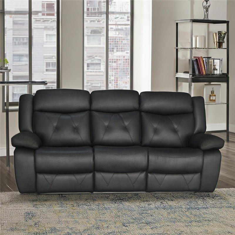 Диван-реклайнер кожаный 3-местный для дома/офиса (арт. 26-1702283)