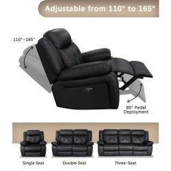 Диван-реклайнер кожаный 3-местный для дома/офиса (арт. 26-1702283)