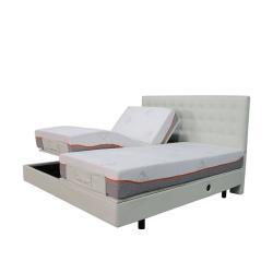 Кровать двуспальная кожаная красная с матрасом и массажем (арт. 26-1702300)