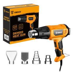 Deko термопистолет 2000W с регулировкой температуры и 4 насадками (арт. 26-2402193)