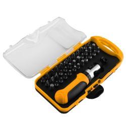 Набор отверток с трещоткой 37 предметов пластиковая ручка (арт. 26-2402207)