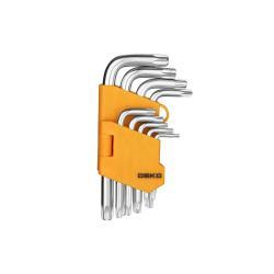 Deko набор коротких торкс-ключей из алюминия 9 шт. для ручного инструмента (арт. 26-2402251)